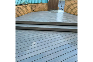 Full length "steps" from rear of property