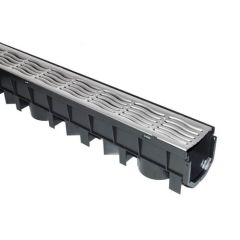 110mm Floplast Domestic Drainage Channel with galvanised grate 1m length