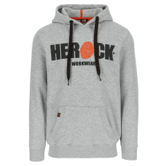 HEROCK®, Hero Hooded Logo Sweatshirt with Kangaroo Pockets, Heather Grey, (Euro) 41-42 (UK) Large