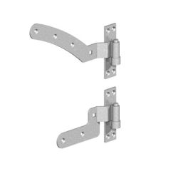 Right Hand Curved Rail Hinge Set Galvanised