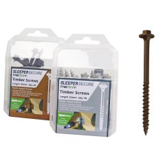 63mm No.4729/PP SleeperSecure Sleeper Screws - Hex Head - Pack of 30, Brown finish