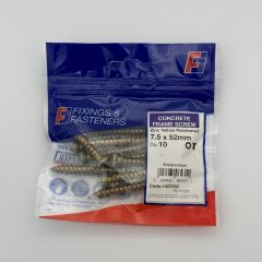 52mm x 7.5mm  Forgefix Concrete Frame Screws, 10 Per Bag