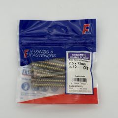 72mm x 7.5mm  Forgefix Concrete Frame Screws, 10 Per Bag