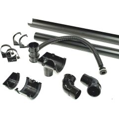 76mm Black Miniflo Gutter Shed Packalf Shed Pack) (Pre-packed suitable for one side of a 6' Shed)