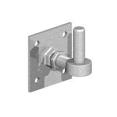 Hook on 100mm square plate  (Adjustable) with 19mm pin to suit Field Gate Double Bands