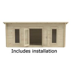 Forest Arley Log Cabin, 6m x 3m, 24kg Felt, Underlay and Installation