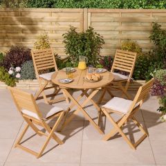 Rowlinsons Ashdown Folding 4 Seat Dining Set with Cushions
