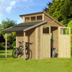Skylight Shed with Lean-To, 7x10 Natural Finish, Rowlinson