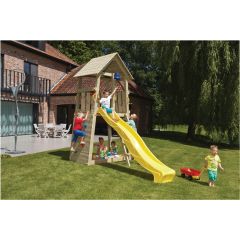 Blue Rabbit Belvedere Play Tower with 1.2m high platform, with Green 2.28m long slide