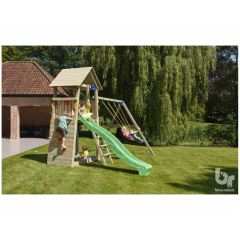 Blue Rabbit Belvedere Play Tower with 1.5m high platform, with Green 2.9m long slide