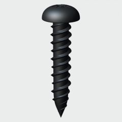 5x25mm (10 x 1") Black Plated Roundhead Screws Clampaq per 20