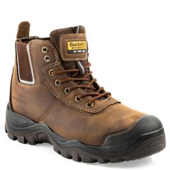 Buckshot 2 Waterproof Safety Zip Boots, Dark Brown Crazy Horse Leather (Size 08)