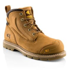 Buckler Goodyear Welted Safety Lace Boot, Wide Fit, Honey Nubuck Leather (Size 10)*** DISCONTINUED***  Last one on sale.
