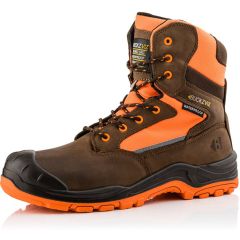 Buckler Safety Lace/Zip Boot, Fluorescent Orange/Brown (Size10)