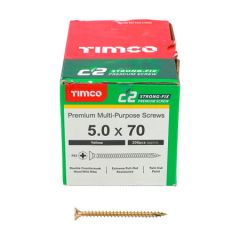 5.0 x 70mm Timco C2 Stong-Fix Countersunk Screws box 200