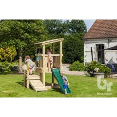 Blue Rabbit Cascade Play Tower with 0.9m + 0.6m platforms, with Green 1.75m long slide