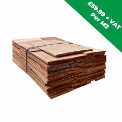 Western Red Cedar 400mm Shingles, Blue Label Grade 1 Perfection (PEFC) (apx. 2sq.m bundle)