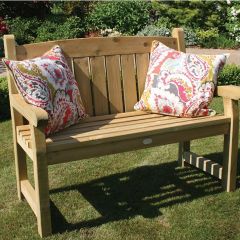 Classically styled Cotswold Garden Bench with high backrest and twin arm-rests. Premium quality product, pressure treated with preservative for longevity 
