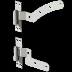 Left Hand Curved Rail Hinge Set Galvanised