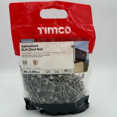 40 x 3.00 TIMbag Clout Nail ELH - Galvanised 2.5 KG