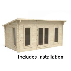 Forest Elmley Log Cabin, 5.0m x 3.0m, 24kg Felt & Underlay inc. Home Delivery & Installation