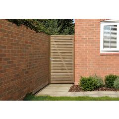 1.8m x 0.9m Pressure Treated Contemporary Double Slatted Gate - Forest Garden