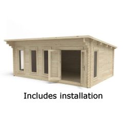 Forest Wolverley Log Cabin, 6m x 4m, with 24kg Felt, Underlay, Home Delivery and Installation