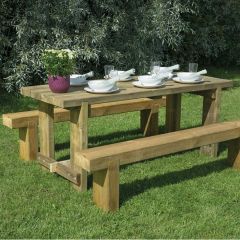 Refectory Table and Sleeper Bench Set - 1.8 m (Home Delivery)