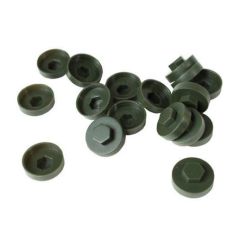 16mm Tek Screw Caps,  Juniper Green, per 100 (approx.)