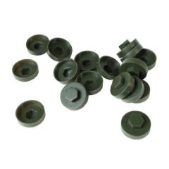 16mm Tek Screw Caps,  Juniper Green, per 100