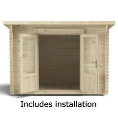 Forest Harwood Log Cabin, 3.0m x 2.0m, 34kg felt with underlay, includes Installation