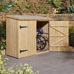 Double doors for easy access on this timber garden storage unit