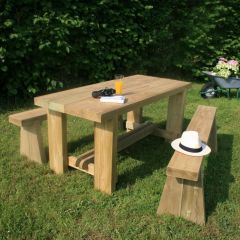 Hutton Melrose Dining Table Set With 2 Benches (DSM)