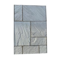 Kandla Grey Sandstone 22mm thick Patio Project Pack (Riven/Sawn edges), 18.90 sqm per pack