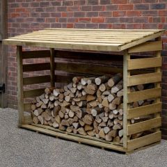 Large log storage unit from Forest Garden Products.