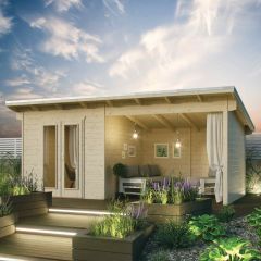 Lockable room can be positioned on left, or right, of structure
