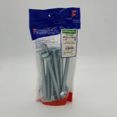 M10 x 110mm Carriage Bolts with Hex Nuts, Zinc Plated, 10 per Bag