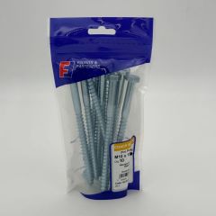 M10 x 150mm Coach Screws, Zinc Plated, 10 per Bag