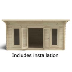 Forest Mendip Log Cabin, 5m x 4m, 24kg Felt, Underlay and Installation