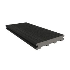 Newtechwood Ultrashield Naturale Composite Solid Scalloped Deckboard - Ebony - 23 x 138 mm x 4.8m