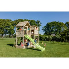 Blue Rabbit Palazzo Play Tower 1.5 and 1.7m platforms with Green 2.9m long slide