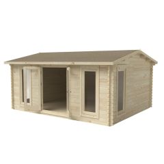 Forest Rushock Log Cabin, 5m x 4m, Double Glazed, 24kg Polyester Felt, includes Installation