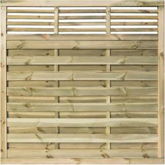 Slatted timber top to horizontal panel
