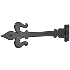 460mm Old Hill Ironworks Antique Black Fleur de Lys Tee Hinges (per pair)