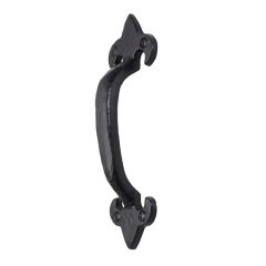 175mm Old Hill Ironworks Antique Black Fleur de Lys Pull Handle