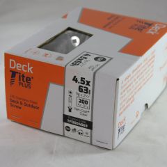 Deck Tite Plus A4 316 Grade Screw (Box of 200) - Stainless Steel/ Orange and White - 4.5 x 63mm