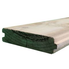 Stock walling (or dung boarding) T&G. Close-up of tongue and groove boards which have a finished thickness of 44mm