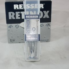 6.0 x 60mm Reisser Retinox A2 Stainless Steel Pozi Screws clipbox of 5