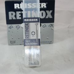 5.0 x 80mm Reisser Retinox A2 Stainless Steel Pozi Screws box of 200