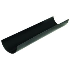 FloPlast (RGM2) 76mm Black Half Round Miniflo Gutter, 2.0m